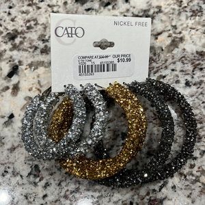 Sparkly hoop earrings - set of 3